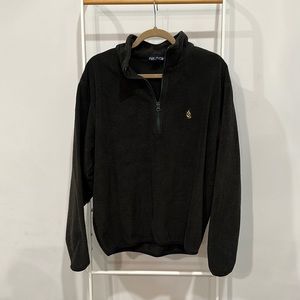 Nautica Classic Men’s Quarter Zip Fleece in Dark Olive, Size Small